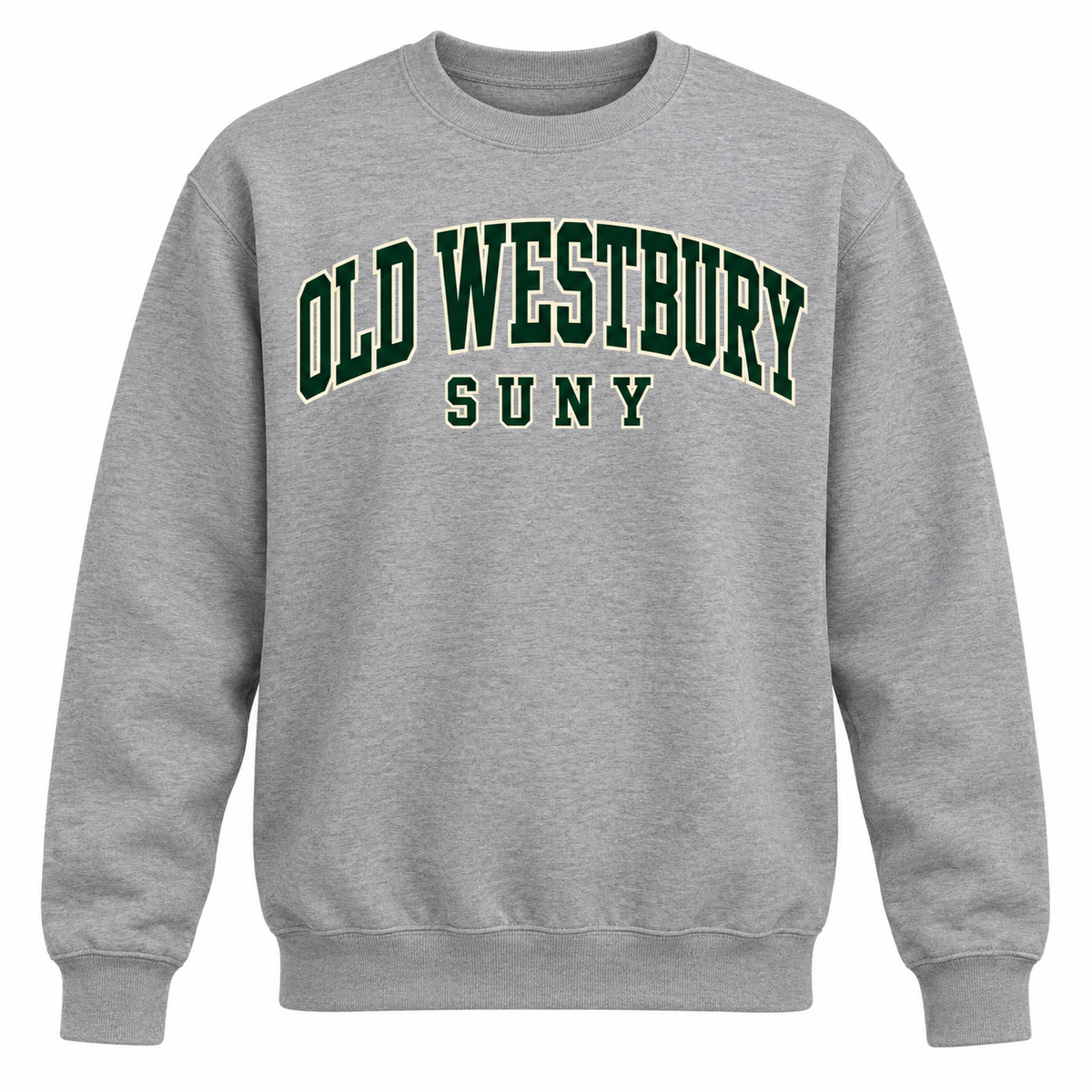SUNY Old Westbury Collegiate Arch Crewneck Sweatshirt in heather gray
