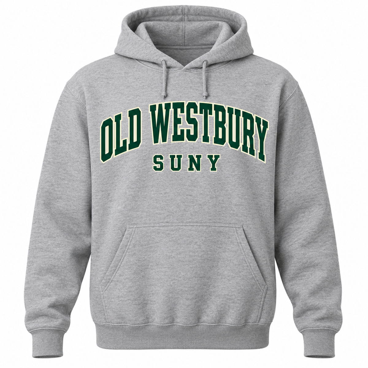 SUNY Old Westbury Collegiate Arch Pullover Hoodie in heather gray