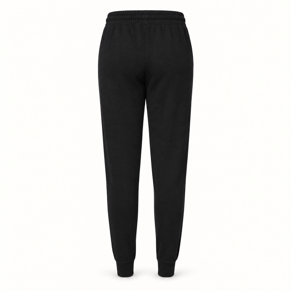 Oyster Bay women's Black joggers, plain rear view with ribbed ankle cuffs