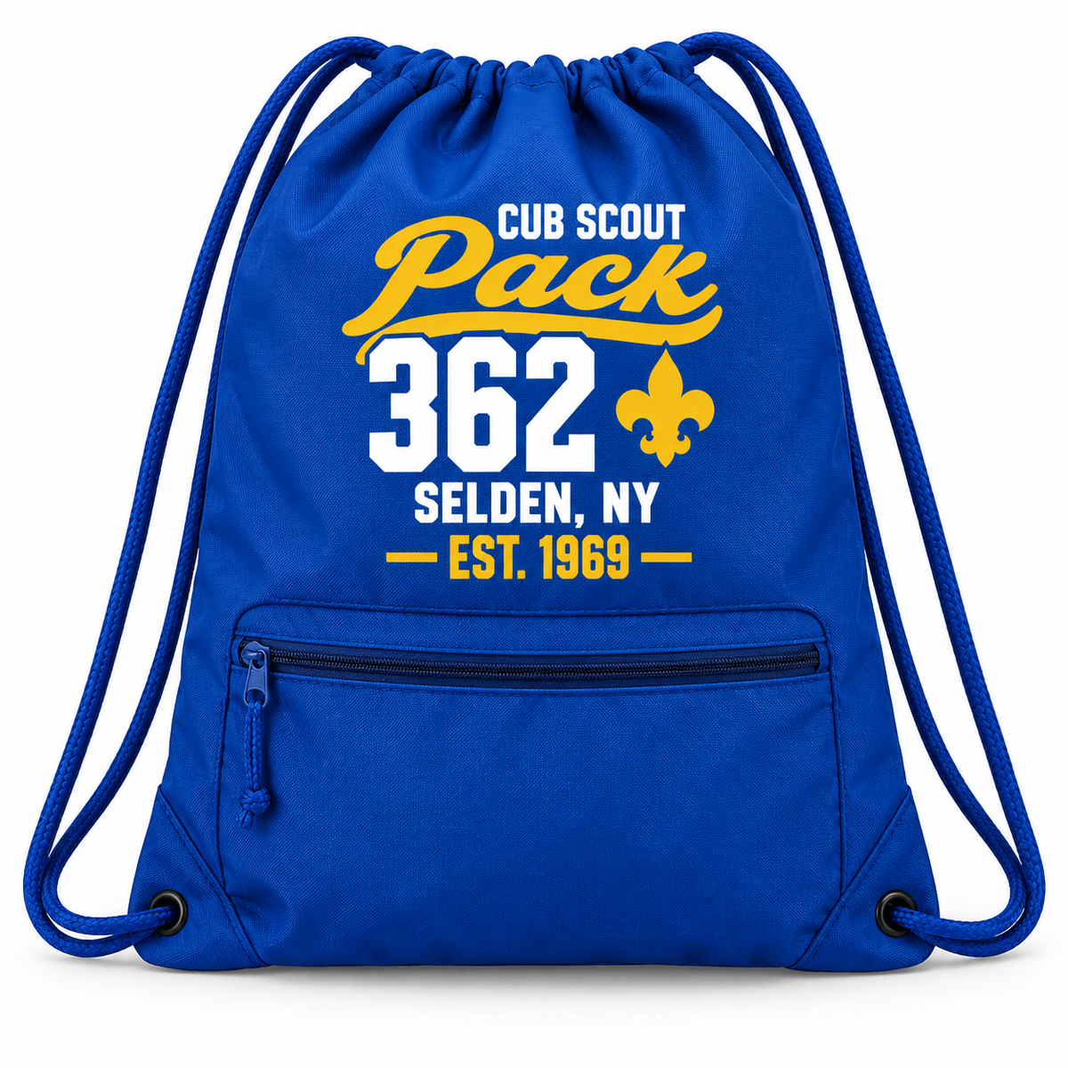 Pack 362 Zipper-Pocket Drawstring Bag product mockup