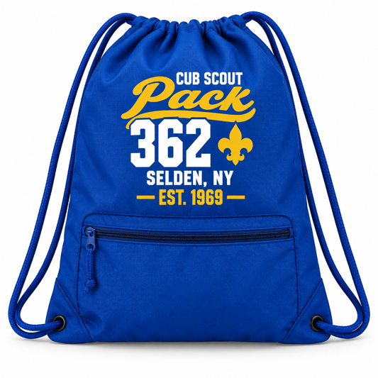 Pack 362 Zipper-Pocket Drawstring Bag product mockup