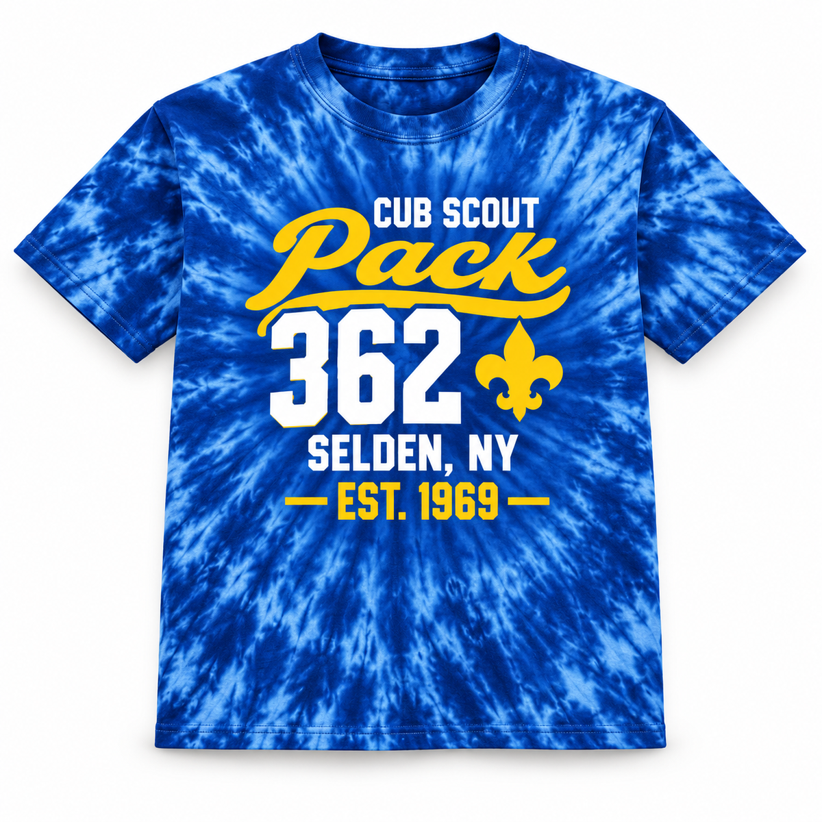 Pack 362 Adult Blue Tie-Dye Tee product mockup