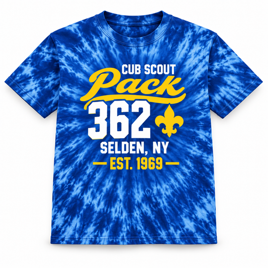 Pack 362 Youth Blue Tie-Dye Tee product mockup