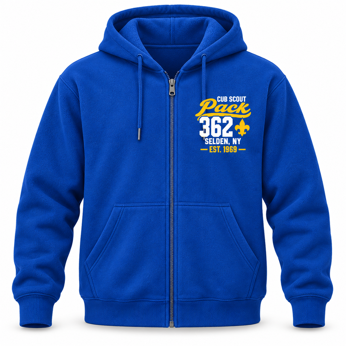 Pack 362 Adult Full-Zip Hoodie front mockup
