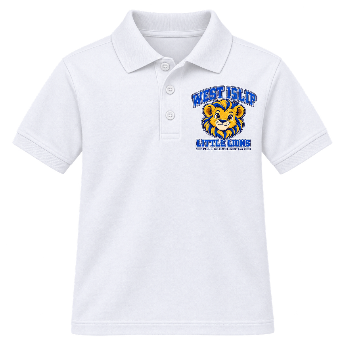 Paul J. Bellew West Islip Little Lions youth polo in White