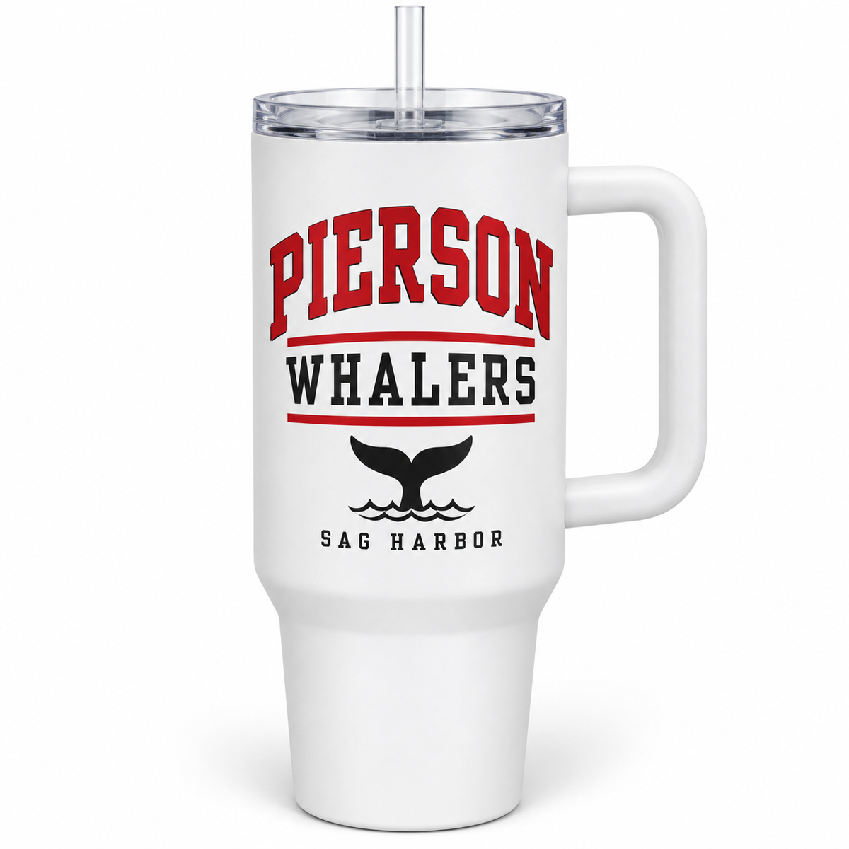 Pierson Whalers Handled Spirit Tumbler in White