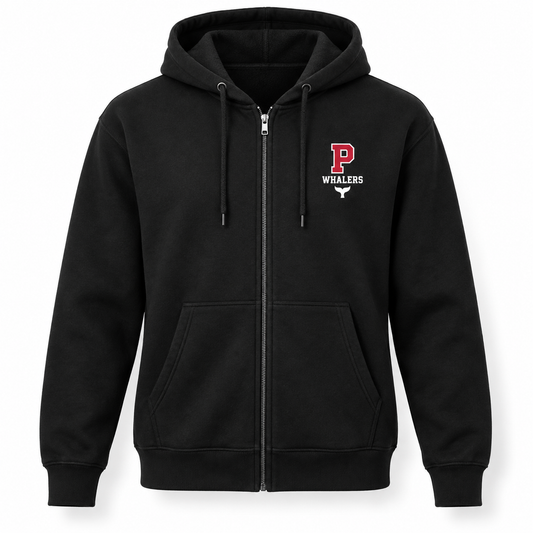 Pierson Whalers Monogram Zip Hoodie in Black