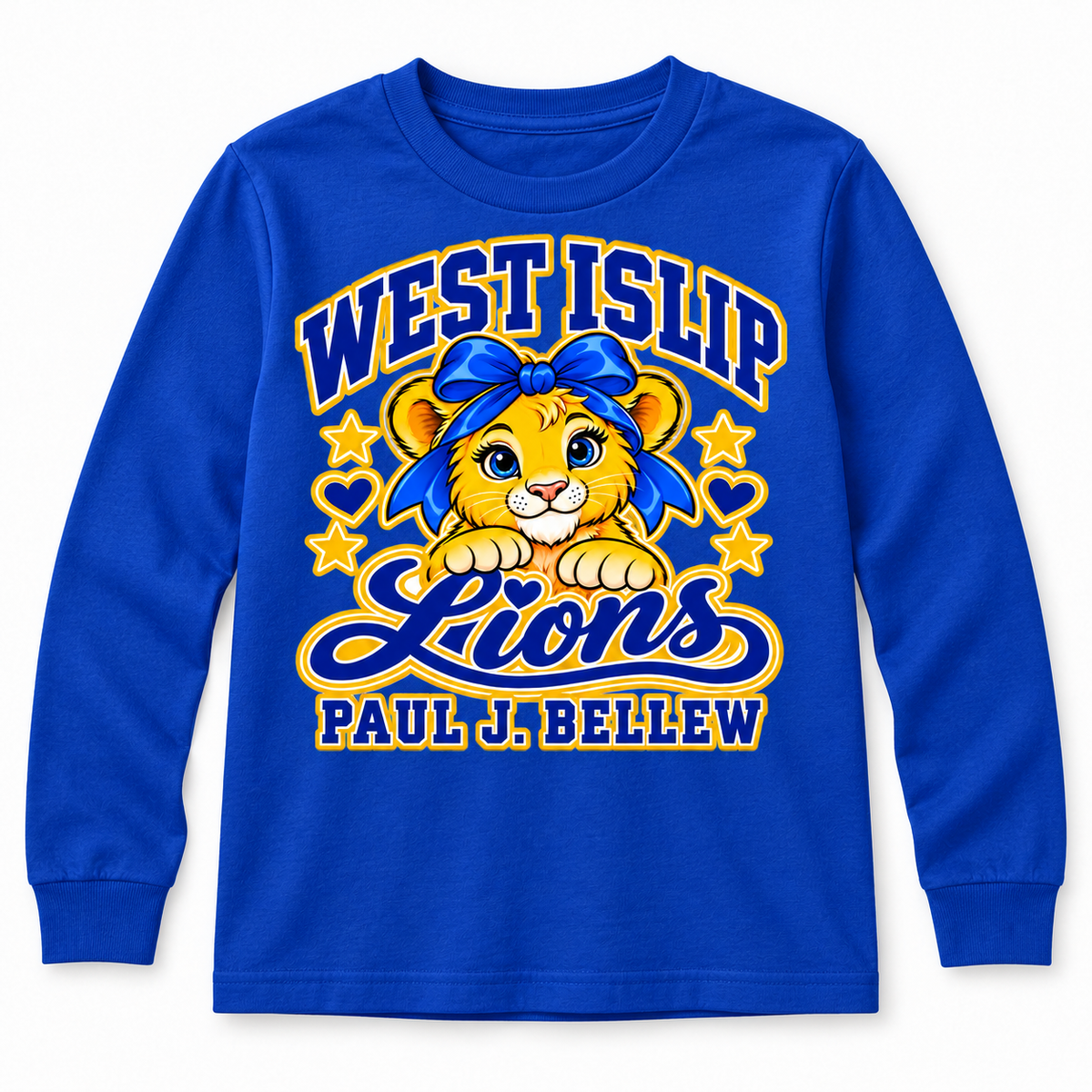 Royal Blue Paul J. Bellew Bow Lion Youth Long Sleeve T-Shirt