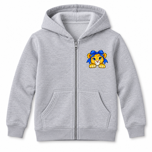 Heather Gray Bayview Elementary Bow Lion Youth Full-Zip Hoodie