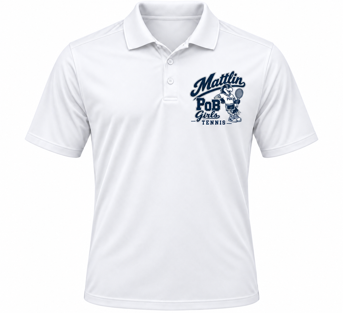 POB Mattlin Girls Tennis Retro Hawks Performance Polo | White