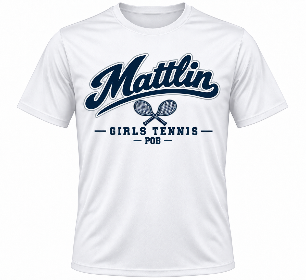 POB Mattlin Girls Tennis Heritage Script Performance Tee | White
