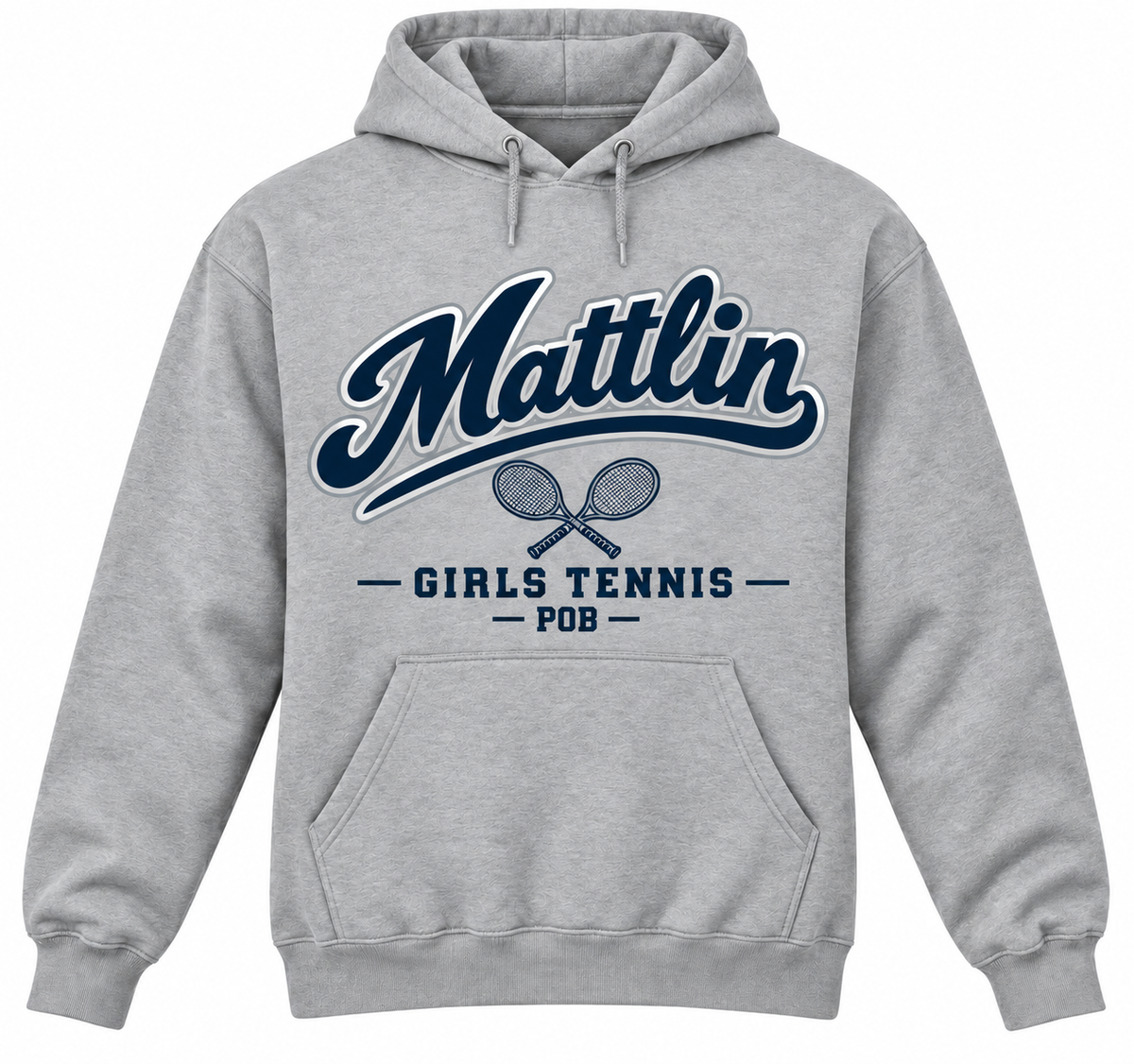POB Mattlin Girls Tennis Heritage Script Pullover Hoodie | Heather Gray