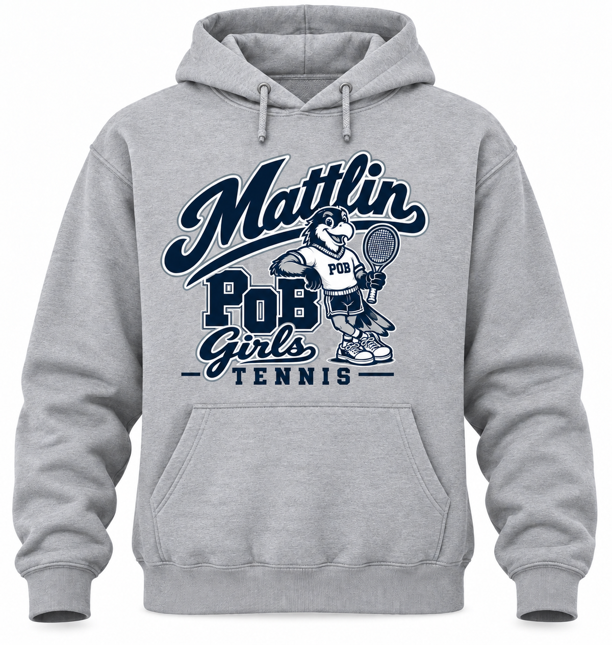 POB Mattlin Girls Tennis Retro Hawks Pullover Hoodie | Heather Gray