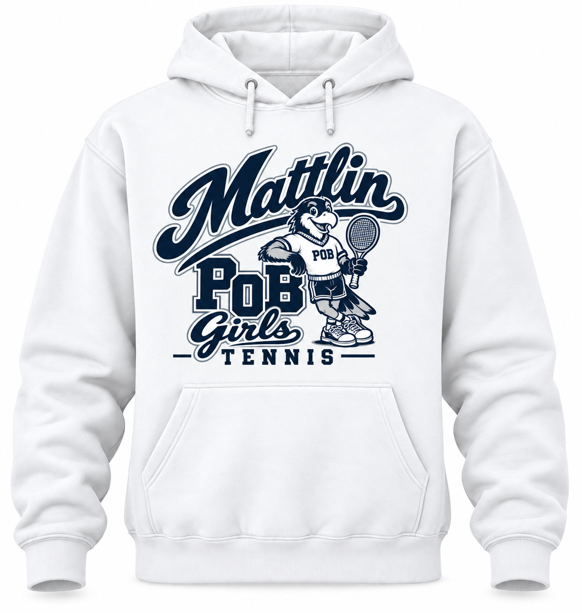 POB Mattlin Girls Tennis Retro Hawks Pullover Hoodie | White