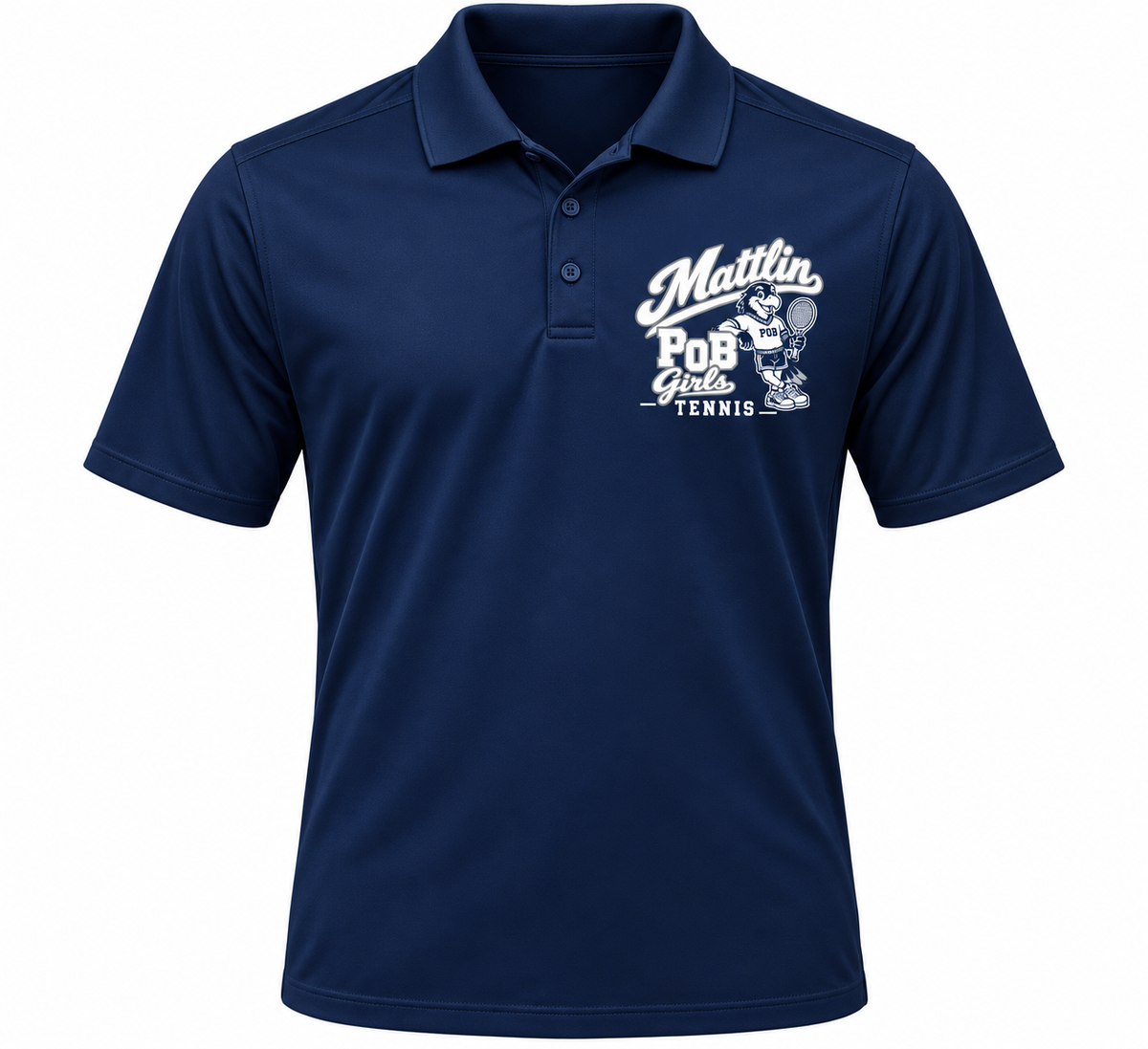 POB Mattlin Girls Tennis Retro Hawks Performance Polo | Navy