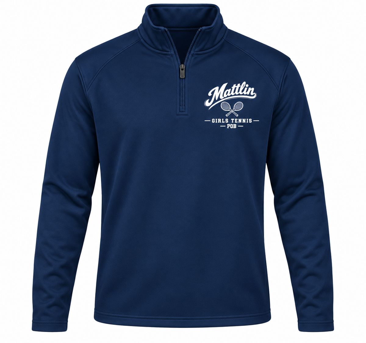POB Mattlin Girls Tennis Heritage Script Performance Quarter-Zip | Navy