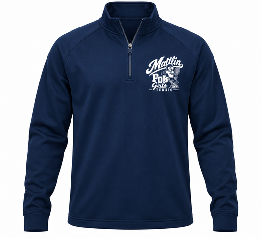 POB Mattlin Girls Tennis Retro Hawks Performance Quarter-Zip | Navy