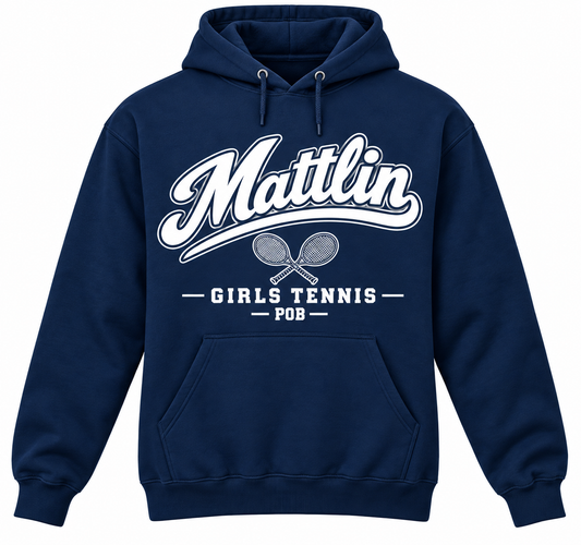 POB Mattlin Girls Tennis Heritage Script Pullover Hoodie | Navy