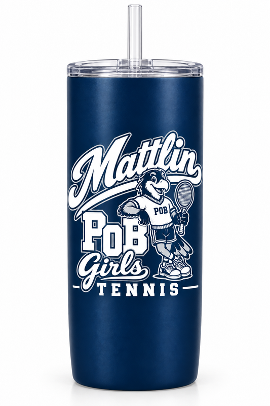 POB Mattlin Girls Tennis Retro Hawks Skinny Tumbler | Navy