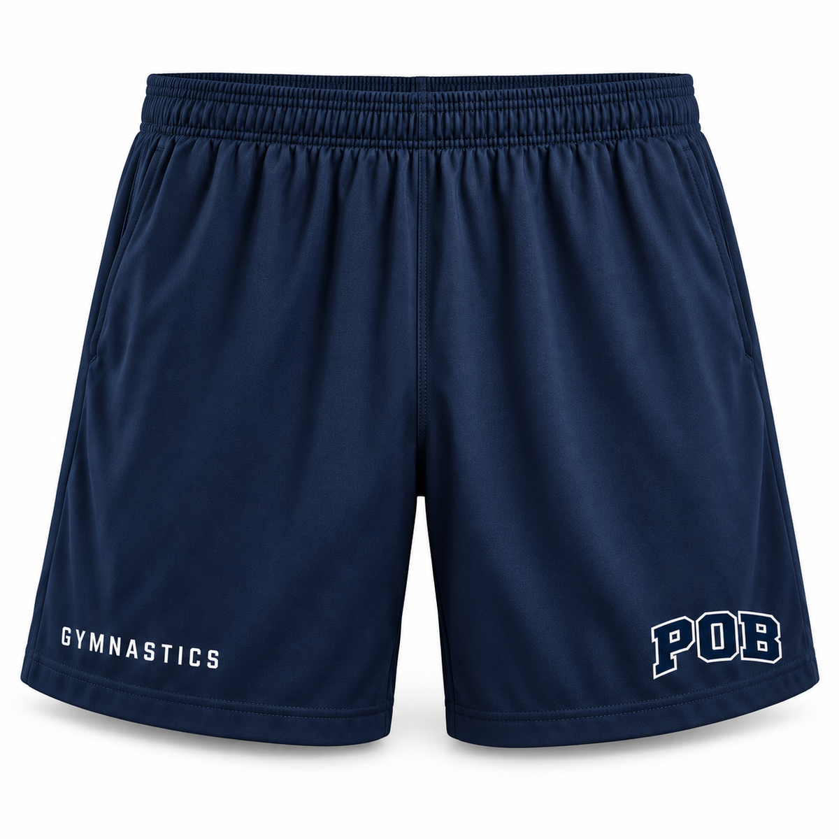 Navy POB Hawks Gymnastics Relaxed Athletic Shorts design mockup