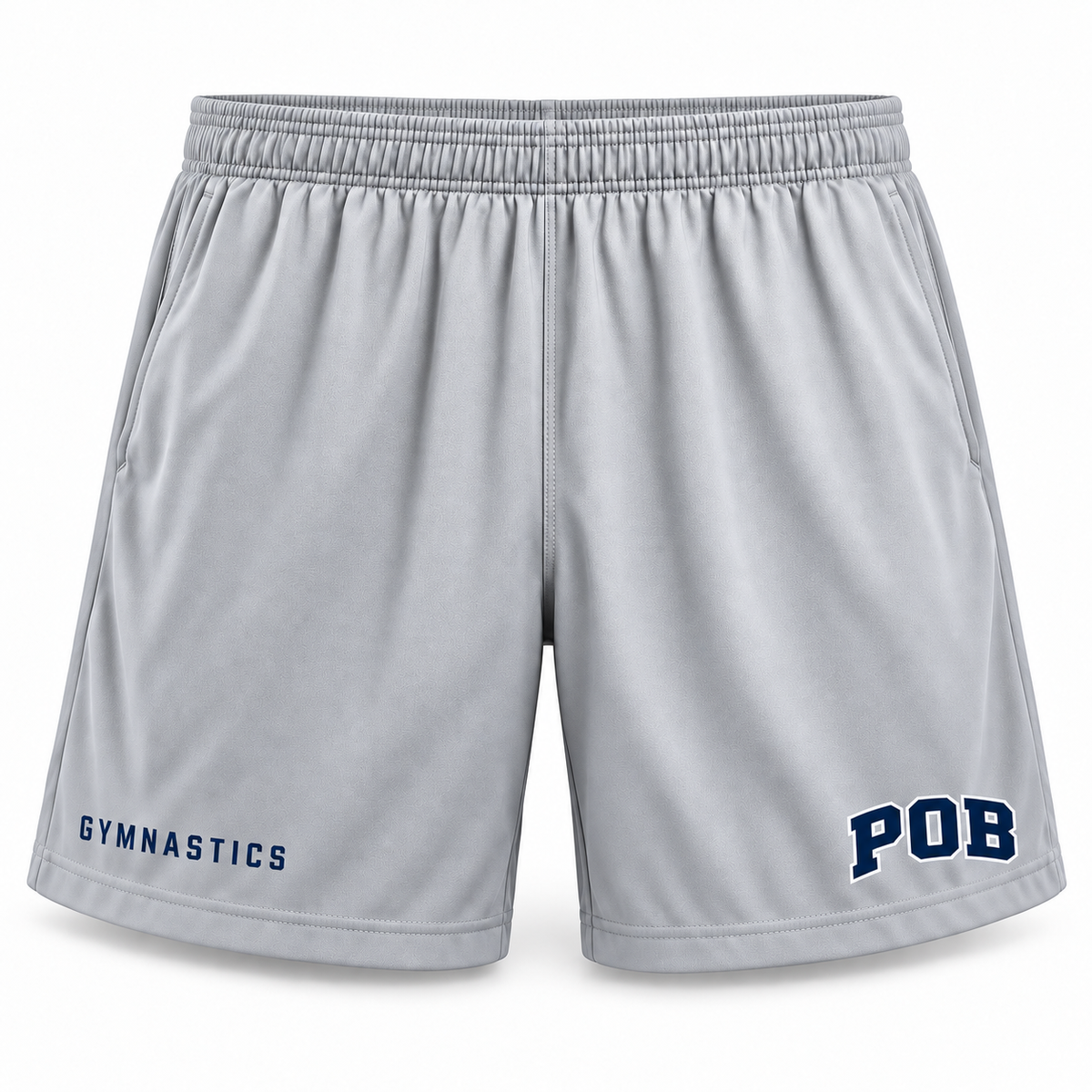 Silver POB Hawks Gymnastics Relaxed Athletic Shorts design mockup
