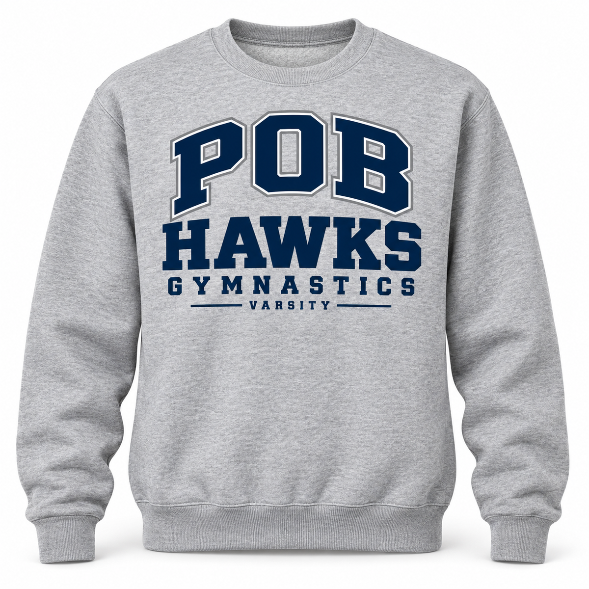 Sport Gray POB Hawks Gymnastics Varsity Crewneck Sweatshirt