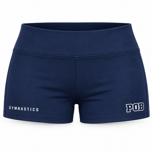 Navy POB Hawks Gymnastics Fitted Gymnastics Training Shorts design mockup