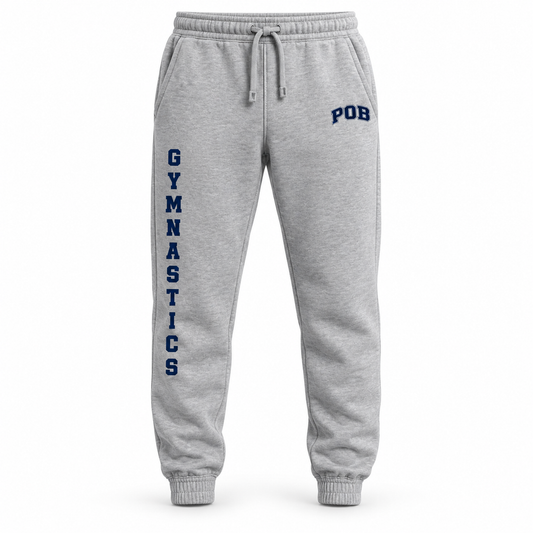 Heather Gray POB Hawks Gymnastics Fleece Warmup Joggers design mockup