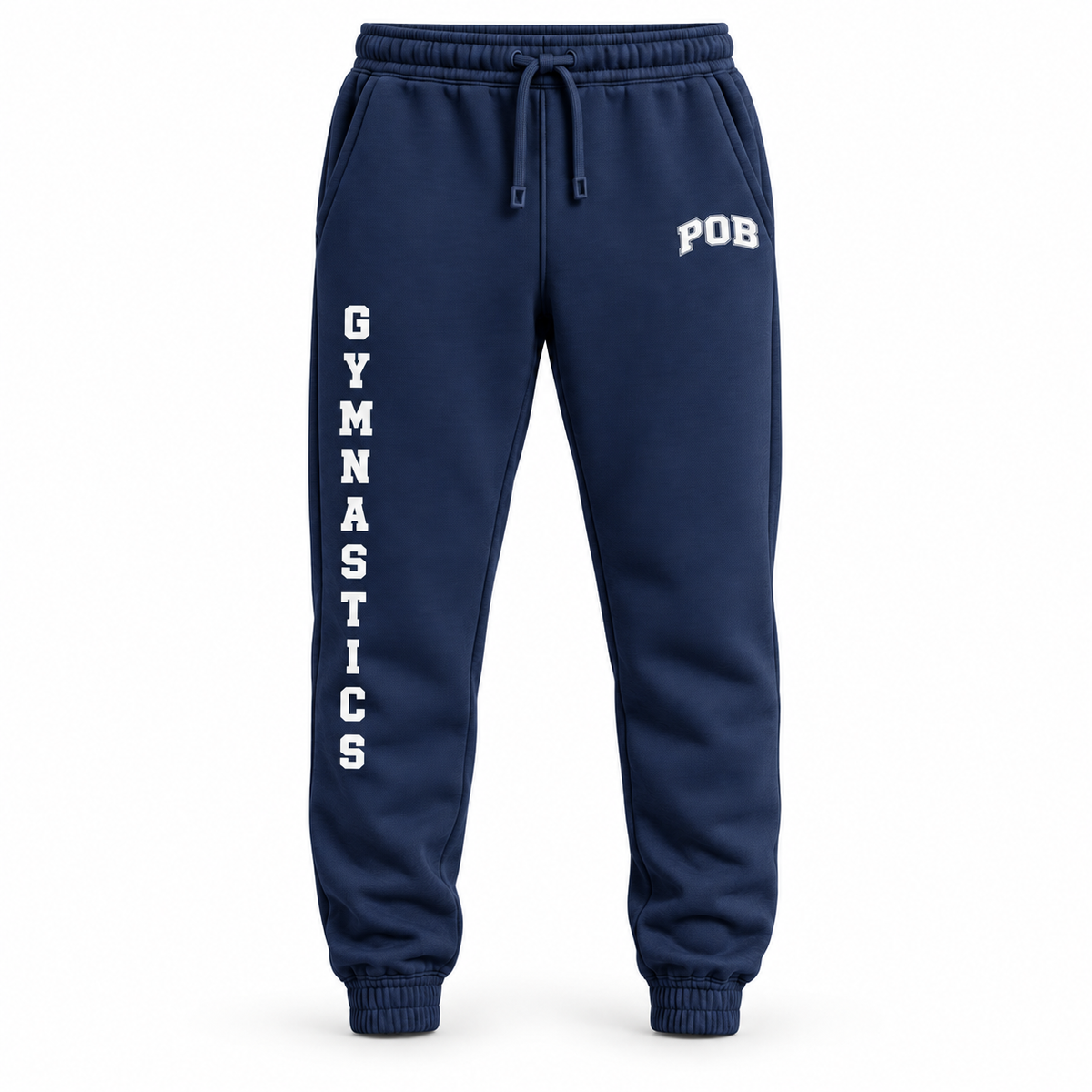 Navy POB Hawks Gymnastics Fleece Warmup Joggers design mockup