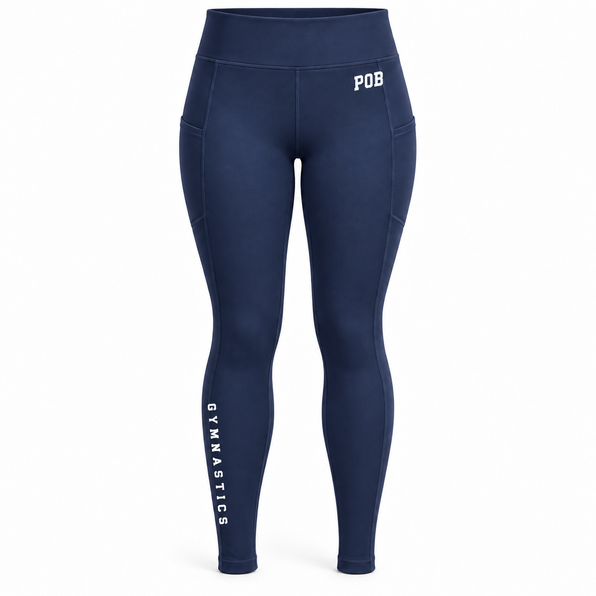 Navy POB Hawks Gymnastics High-Waist Performance Leggings design mockup