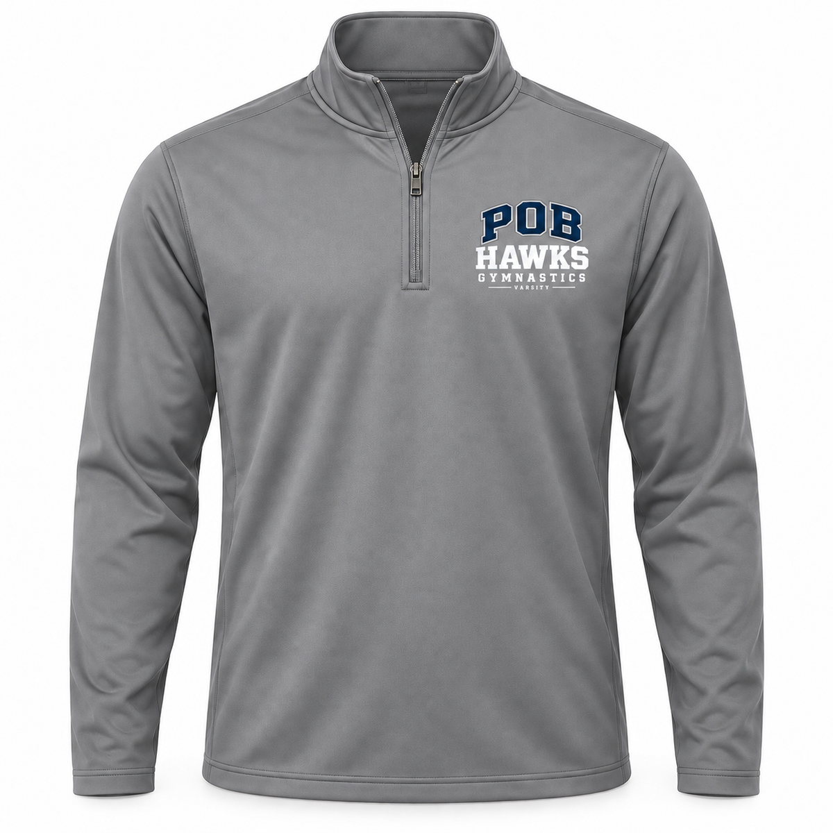 Gray Concrete POB Hawks Gymnastics Performance Quarter-Zip design mockup
