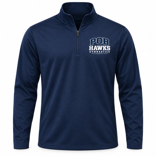 Navy POB Hawks Gymnastics Performance Quarter-Zip