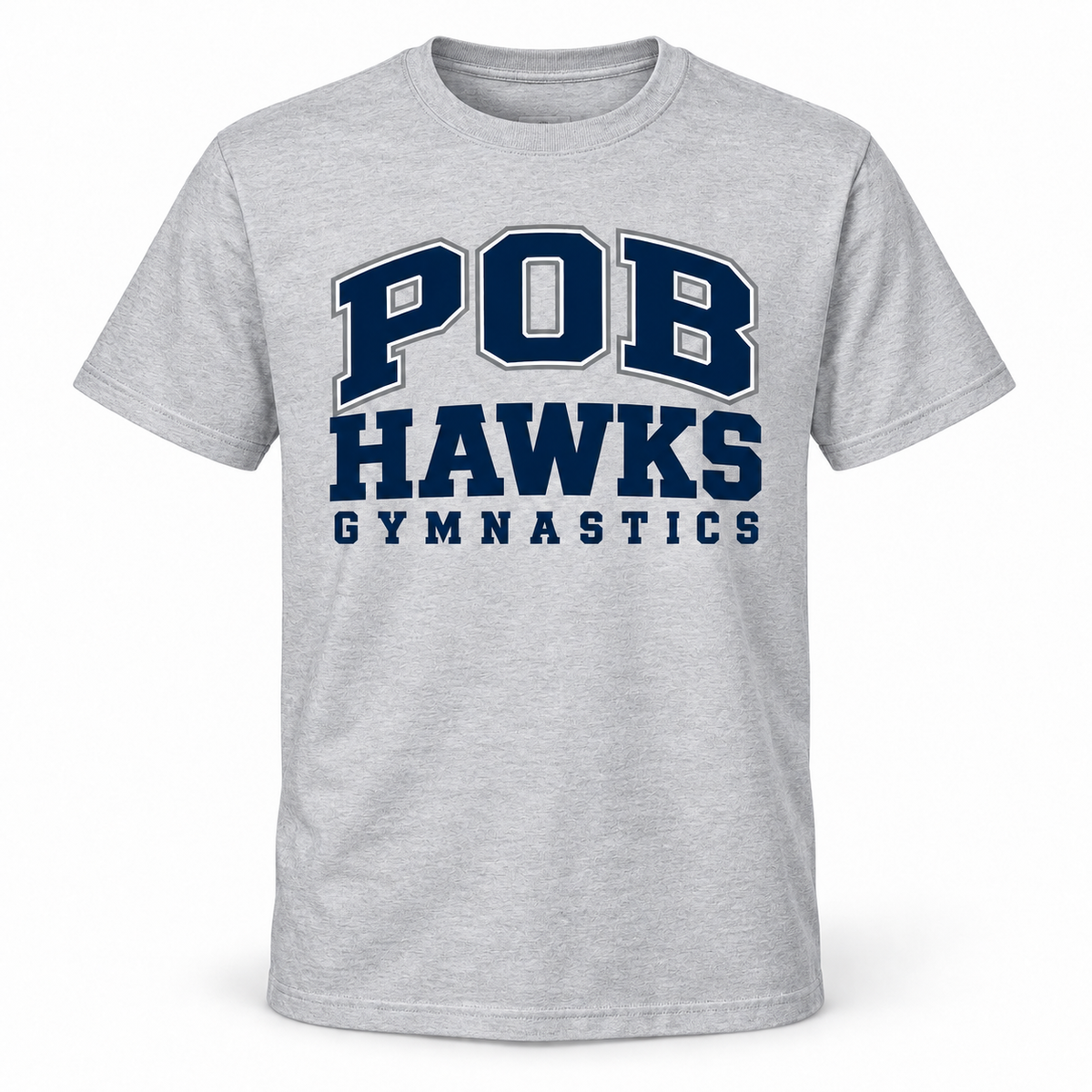 Sport Gray POB Hawks Gymnastics Varsity Cotton Tee design mockup