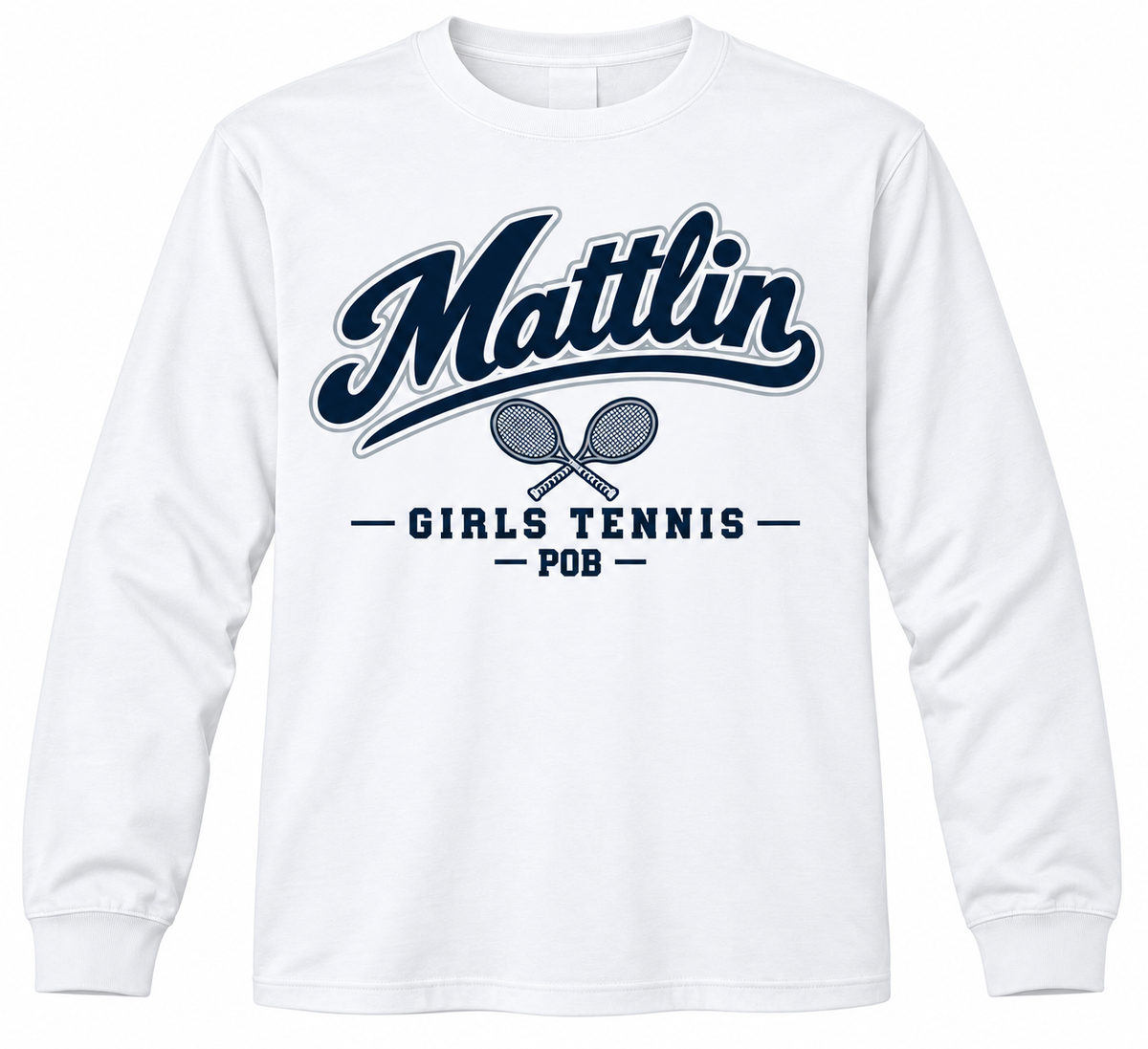 POB Mattlin Girls Tennis Heritage Script Long-Sleeve Shirt | White