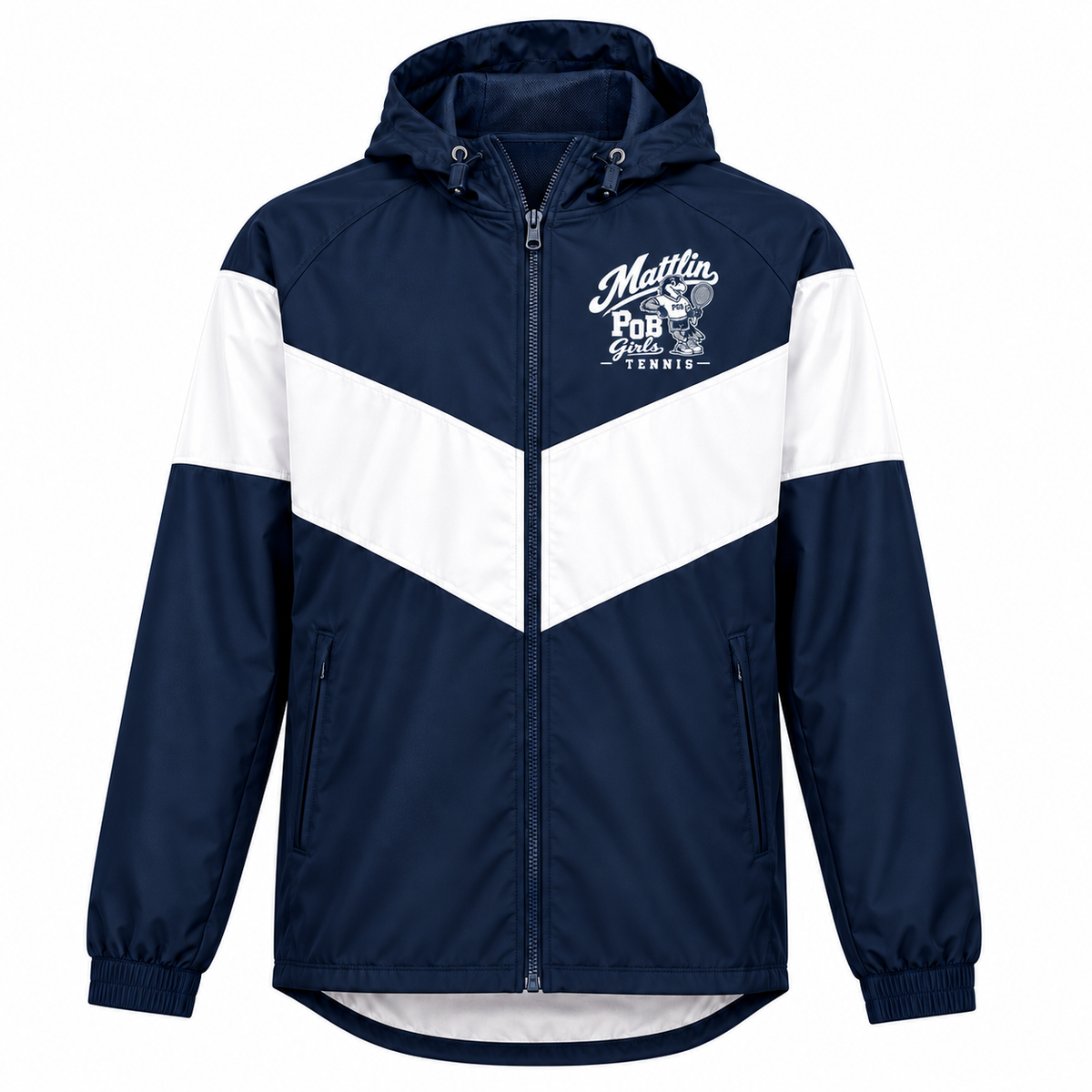 POB Mattlin Girls Tennis Retro Hawks Holloway Potomac Jacket | Navy/White