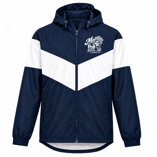 POB Mattlin Girls Tennis Retro Hawks Holloway Potomac Jacket | Navy/White