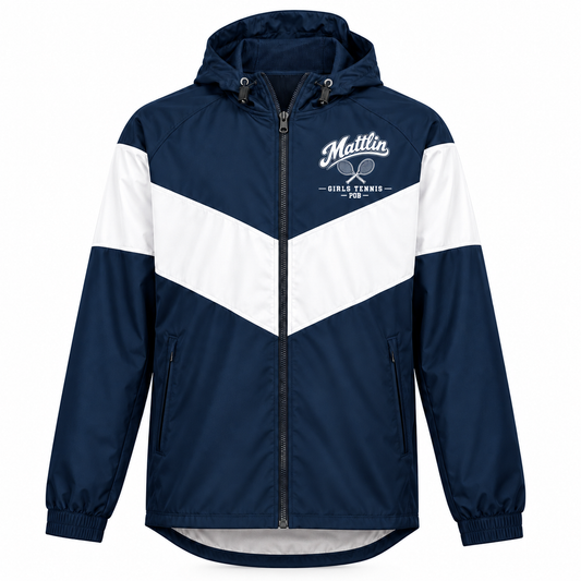 POB Mattlin Girls Tennis Heritage Script Holloway Potomac Jacket | Navy/White
