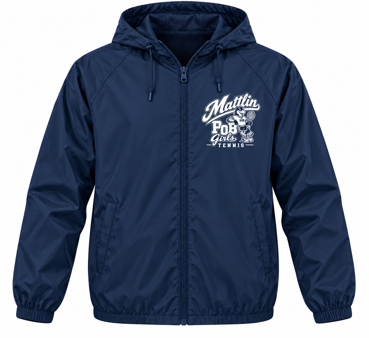 POB Mattlin Girls Tennis Retro Hawks Full-Zip Windbreaker | Navy