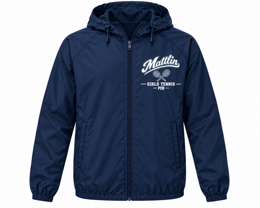 POB Mattlin Girls Tennis Heritage Script Full-Zip Windbreaker | Navy