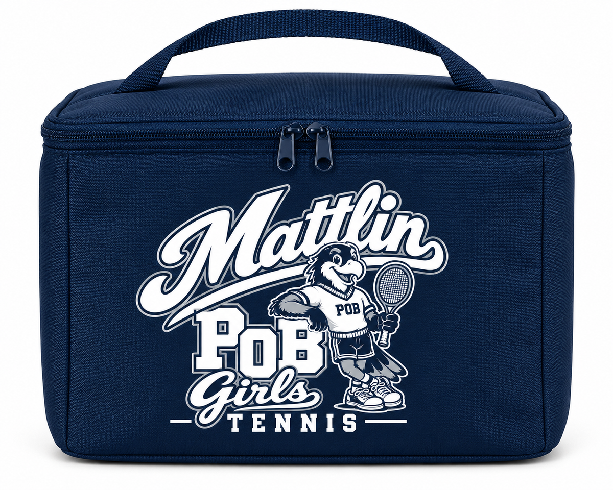 POB Mattlin Girls Tennis Retro Hawks Insulated Lunch Cooler | Navy