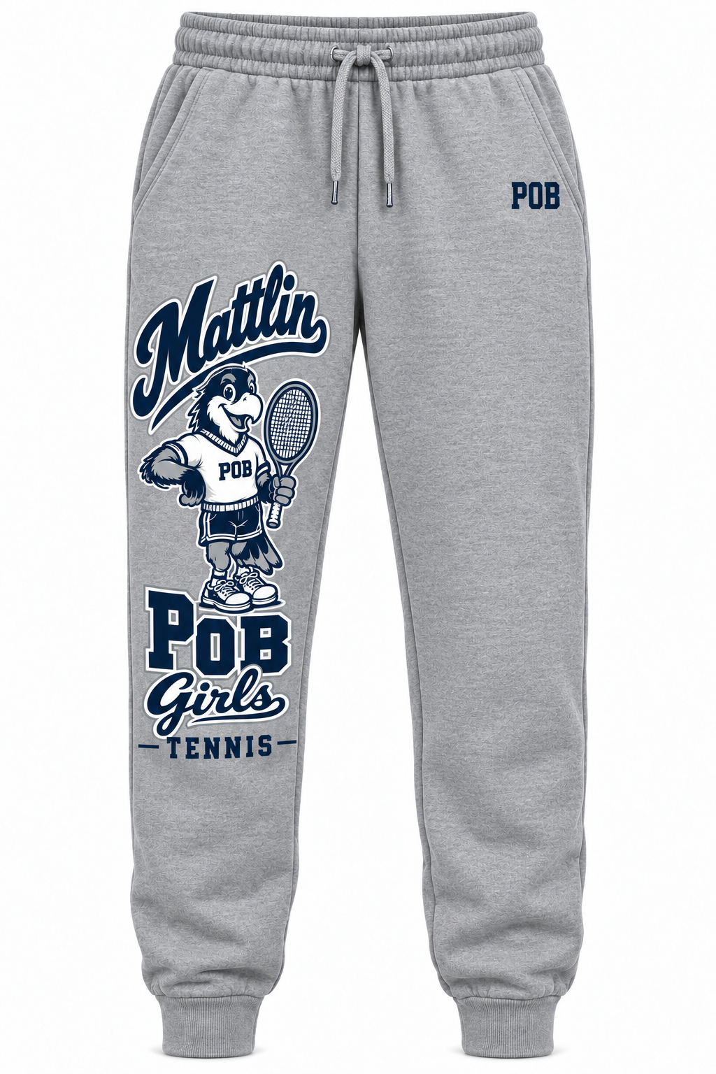 POB Mattlin Girls Tennis Retro Hawks Jogger Sweatpants | Heather Gray