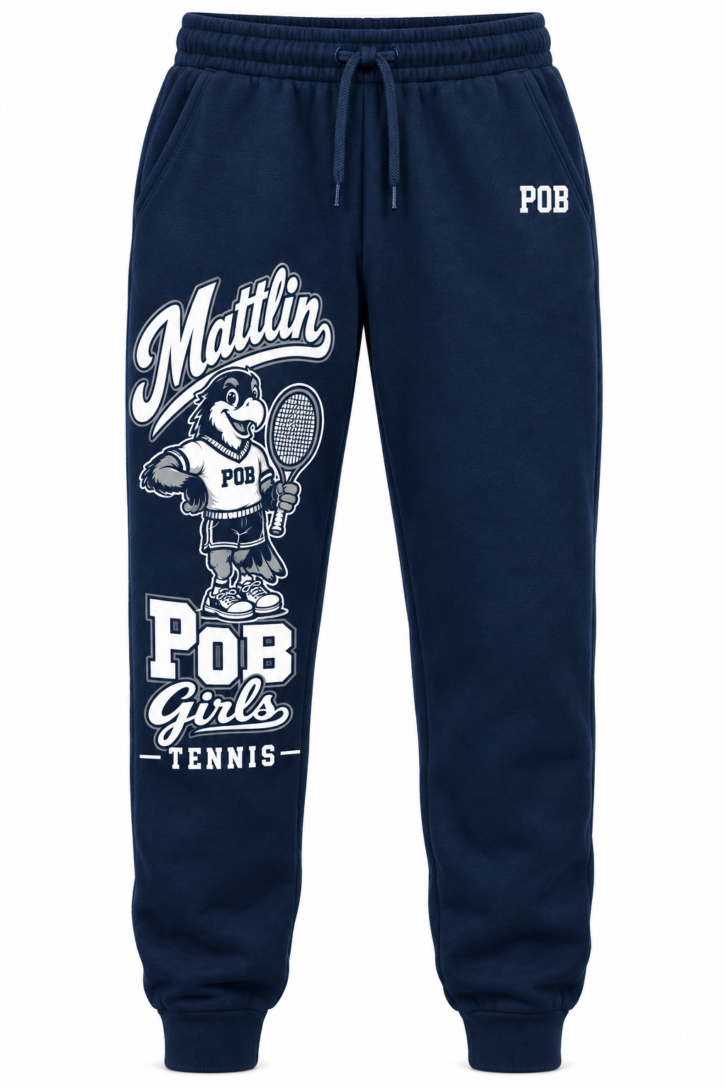 POB Mattlin Girls Tennis Retro Hawks Jogger Sweatpants | Navy