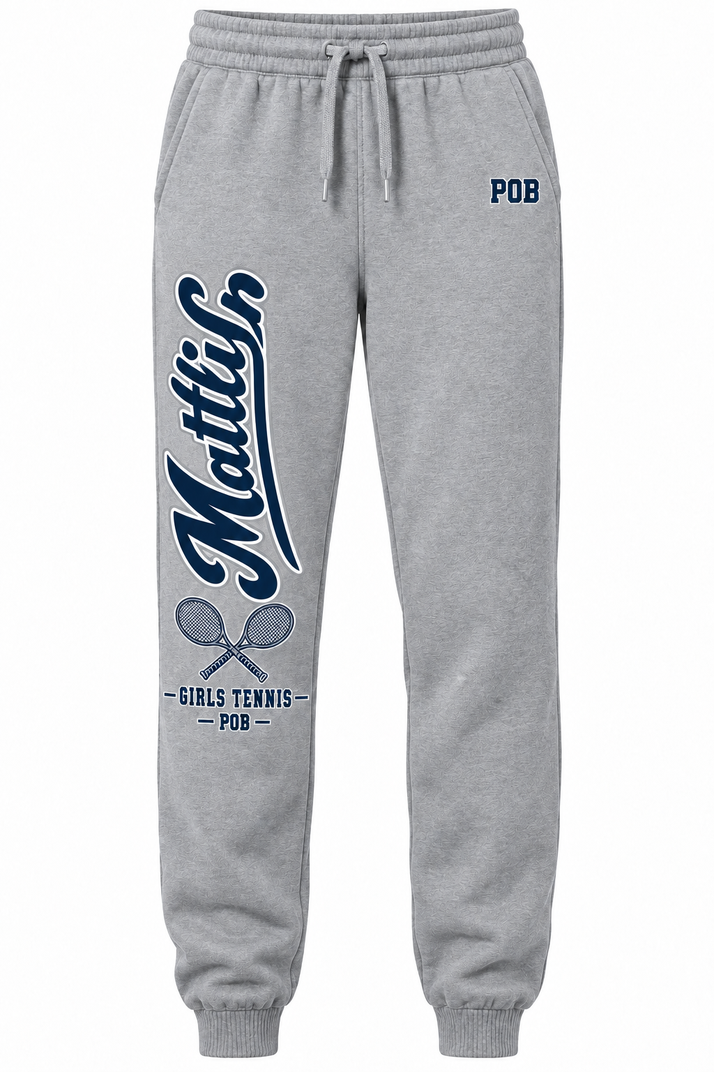 POB Mattlin Girls Tennis Heritage Script Jogger Sweatpants | Heather Gray