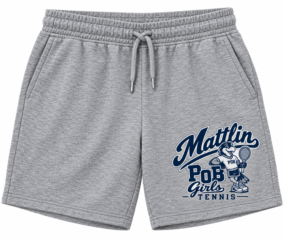 POB Mattlin Girls Tennis Retro Hawks Athletic Shorts — Heather Gray