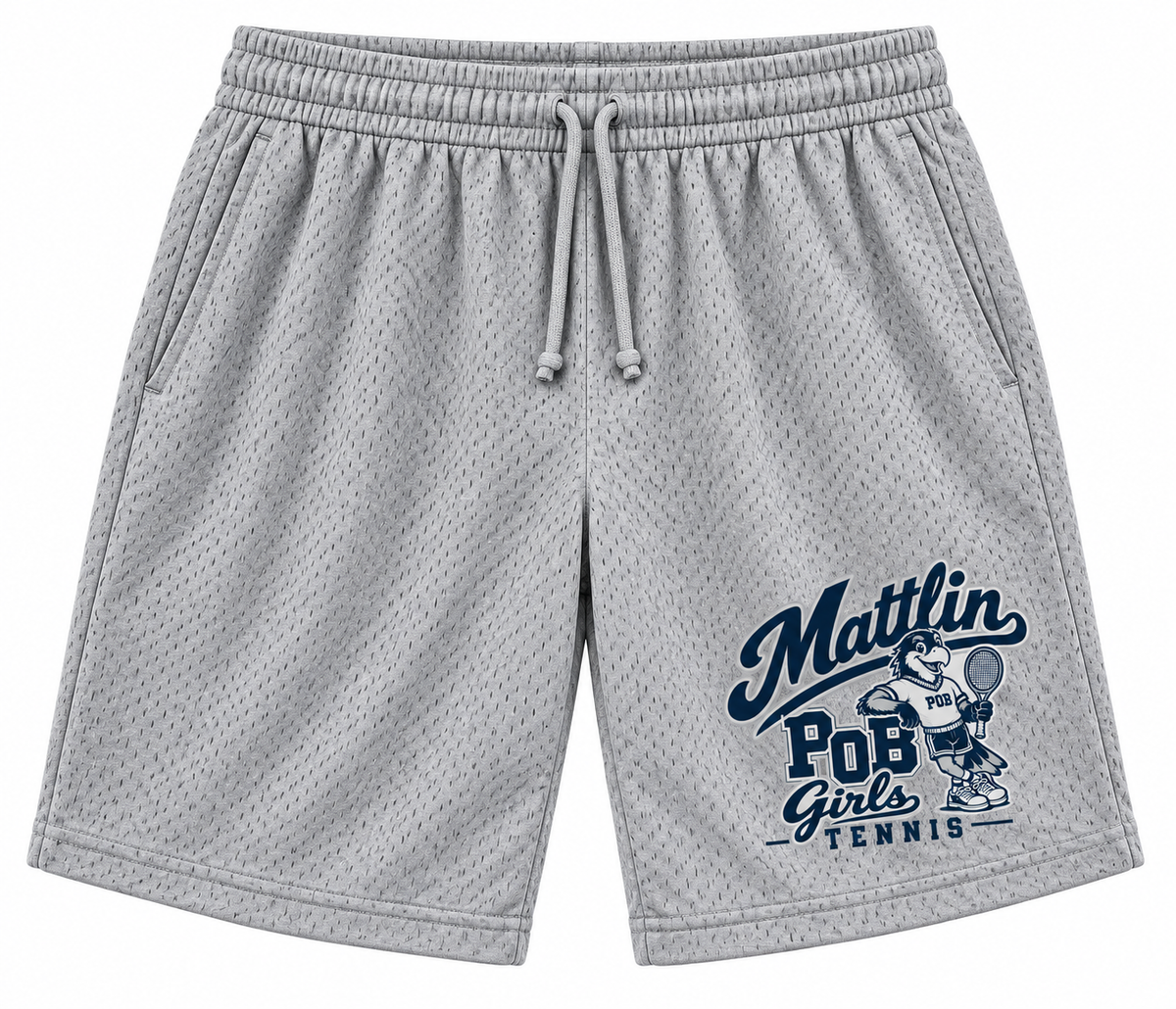 POB Mattlin Girls Tennis Retro Hawks Basketball Shorts — Heather Gray