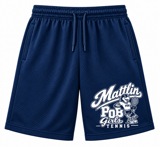POB Mattlin Girls Tennis Retro Hawks Basketball Shorts in Navy