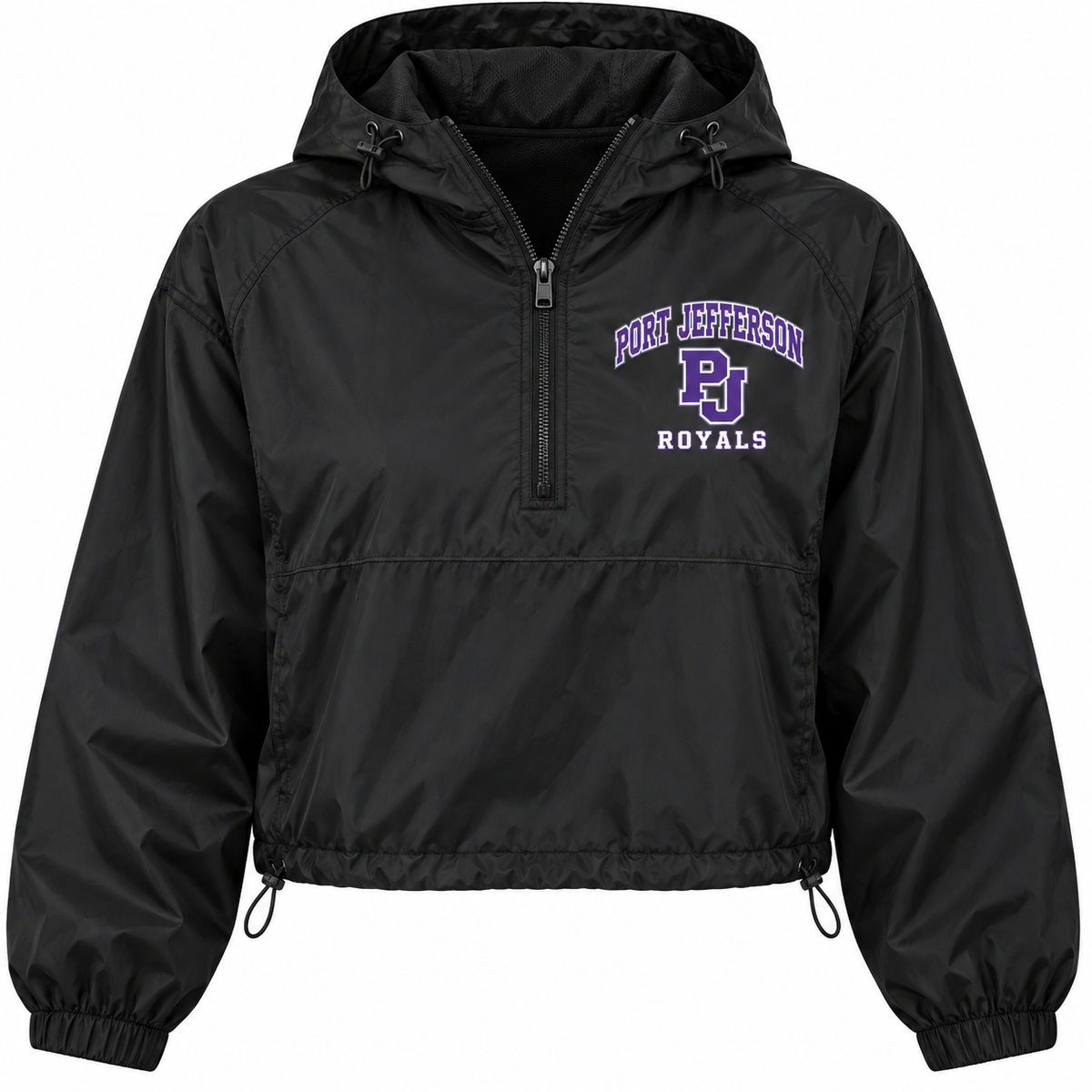 Port Jefferson Youth Collegiate Cropped Windbreaker - Black