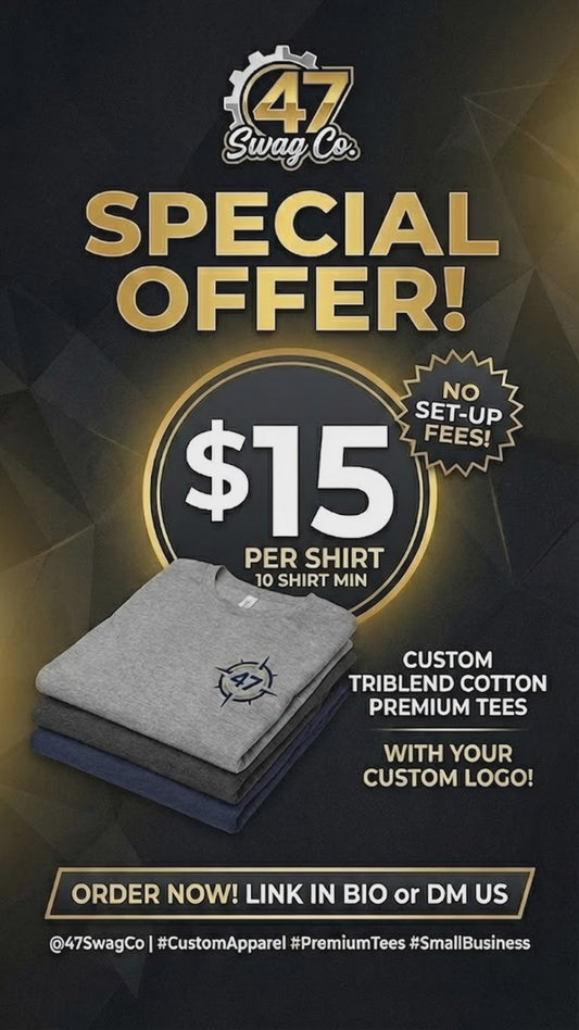 [10 SHIRT MIN] Custom Premium Triblend Tees - $15 Special