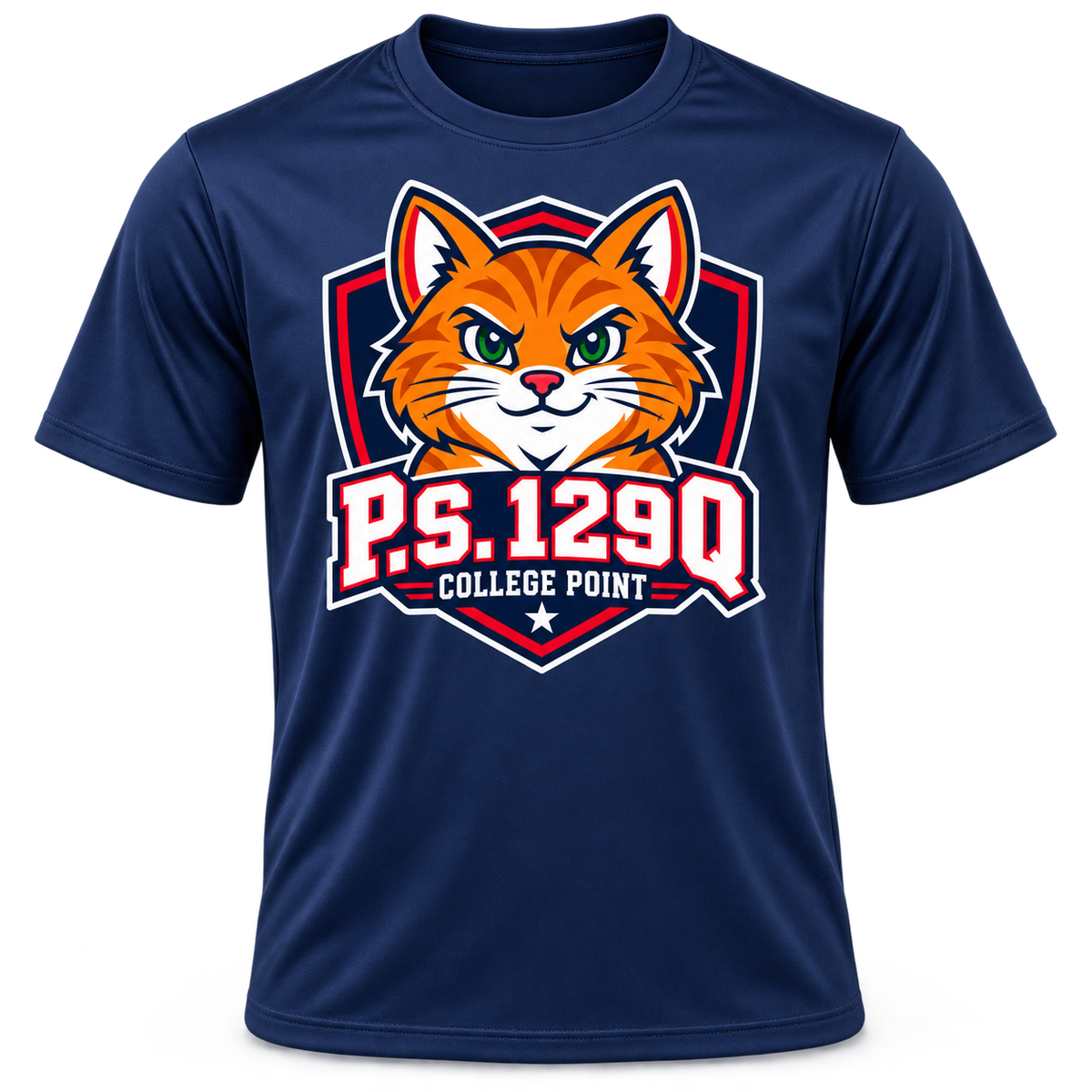 P.S. 129Q Adult Performance T-Shirt in Sport Dark Navy