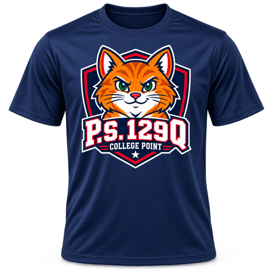 P.S. 129Q Adult Performance T-Shirt in Sport Dark Navy